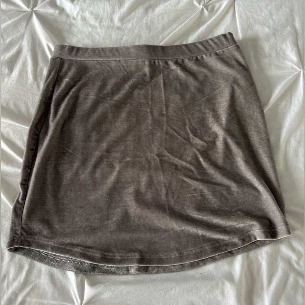 Forever 21 Grey Velvet Mini Skirt